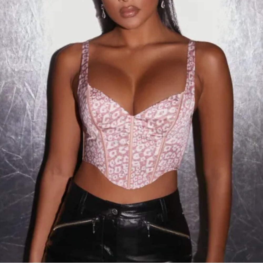 Oh Polly Pink Leopard Crop Top